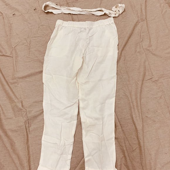 THREEDOTS WHITE LINEN PANTS M - Picture 6 of 7